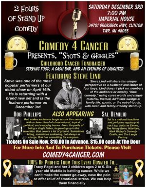 Comedy 4 Cancer Presents. "Shots & Giggles"